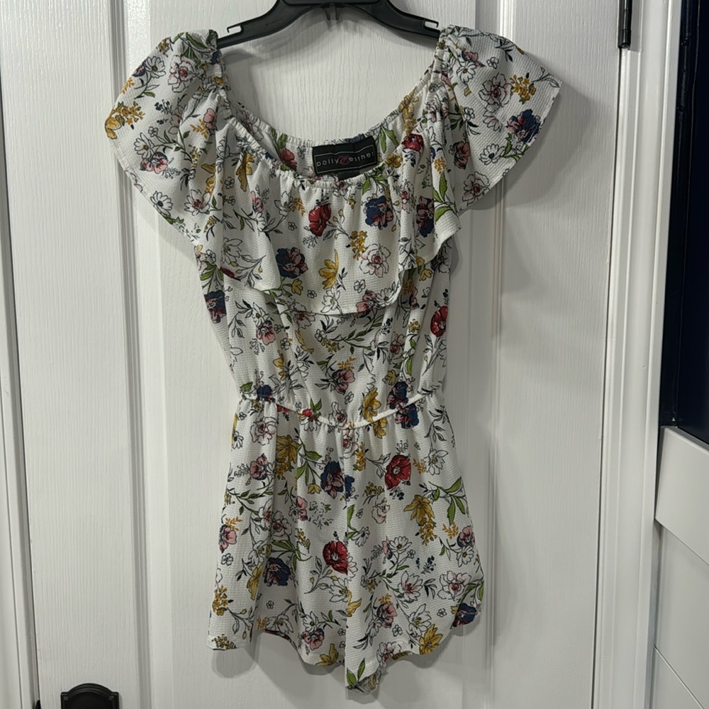 Floral off the shoulder romper